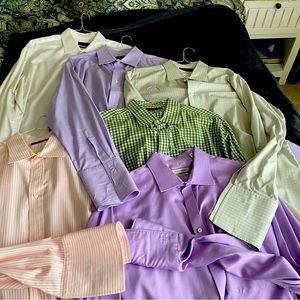 Men’s French cuff dress shirts- name brand and some custom made